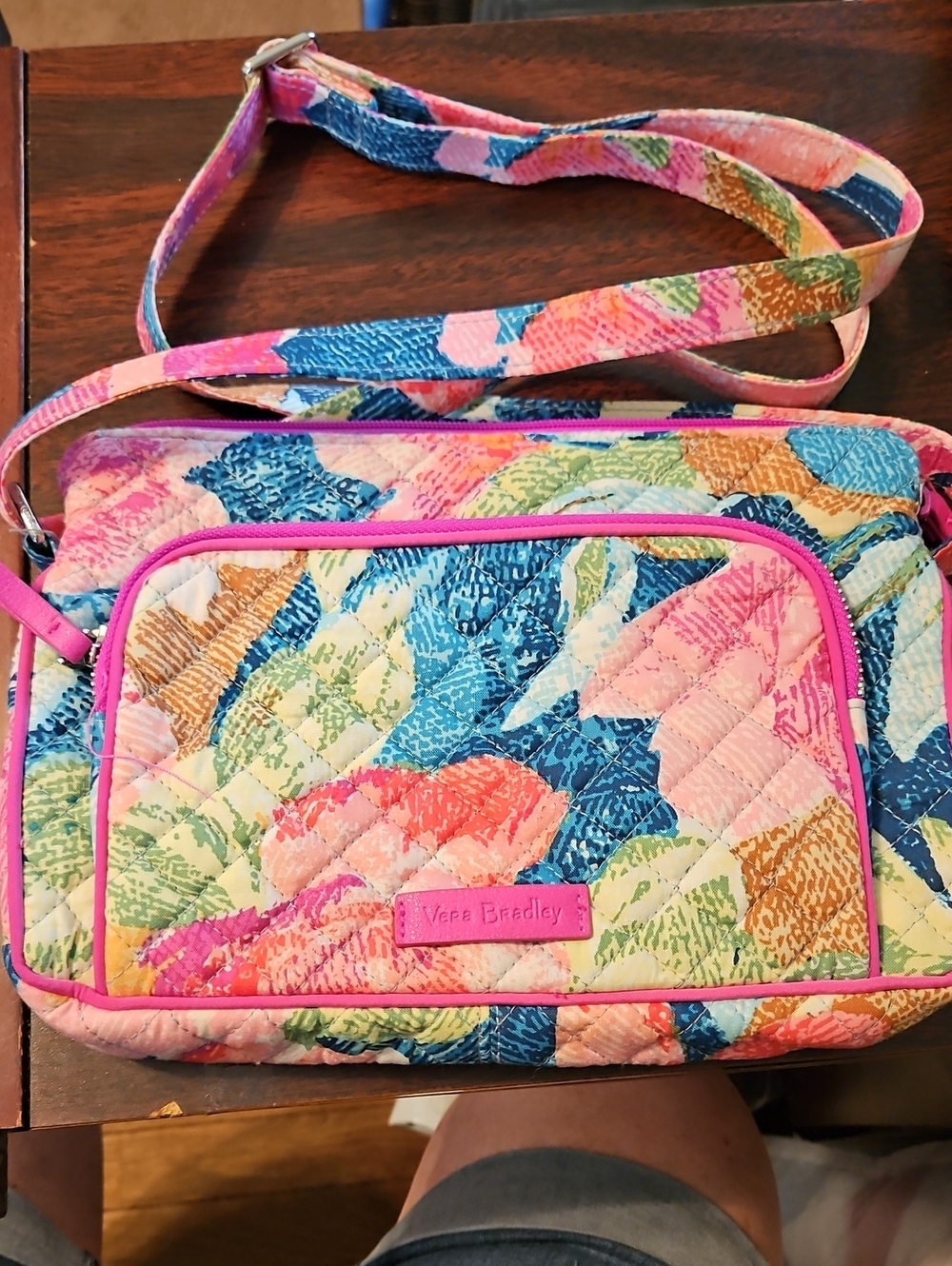 Vera Bradley Pink Multi Quilted Floral Crossbody